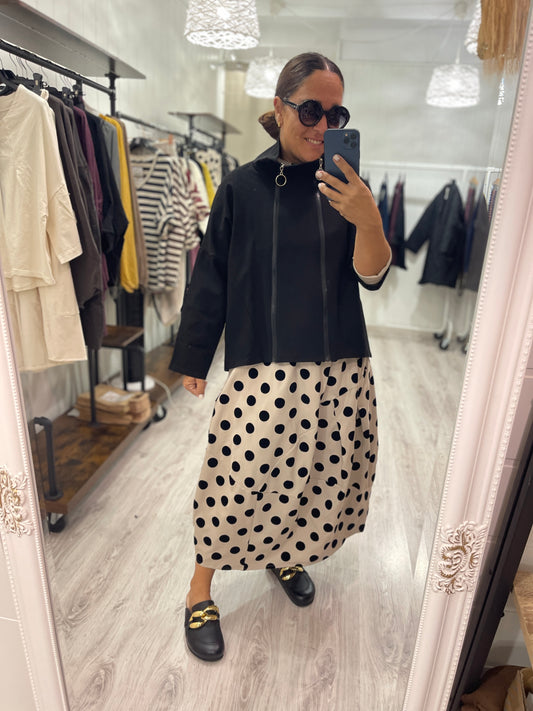 Falda Topos punto roma beige