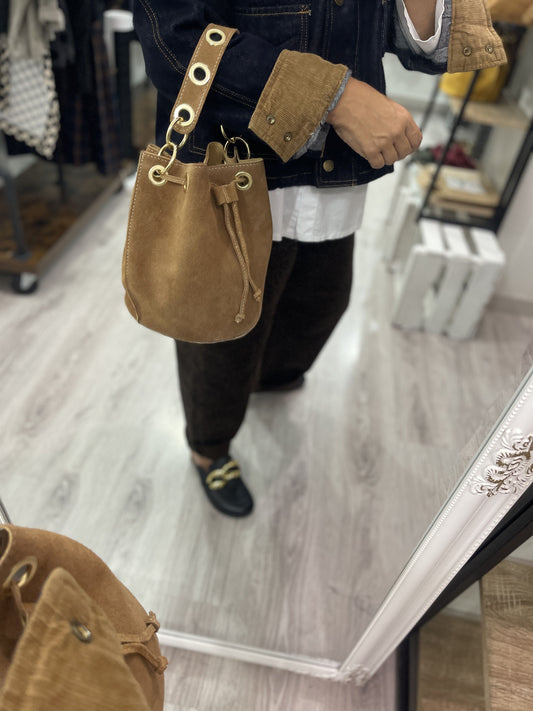 Bolso Bombonera piel camel