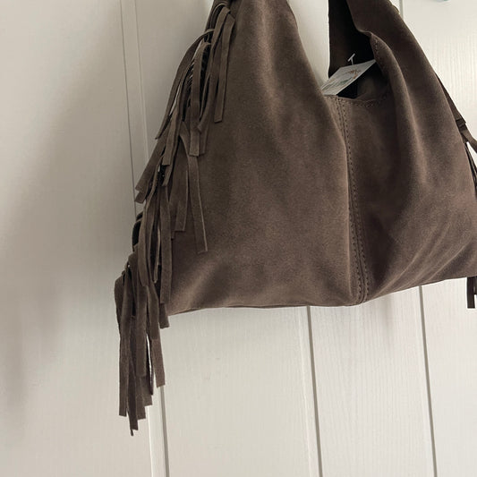 Bolso Coachella piel chocolate - con asa bandolera