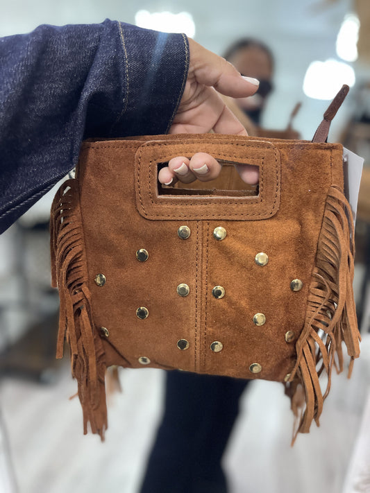 Bolso Dakota de piel de mano y bandolera camel