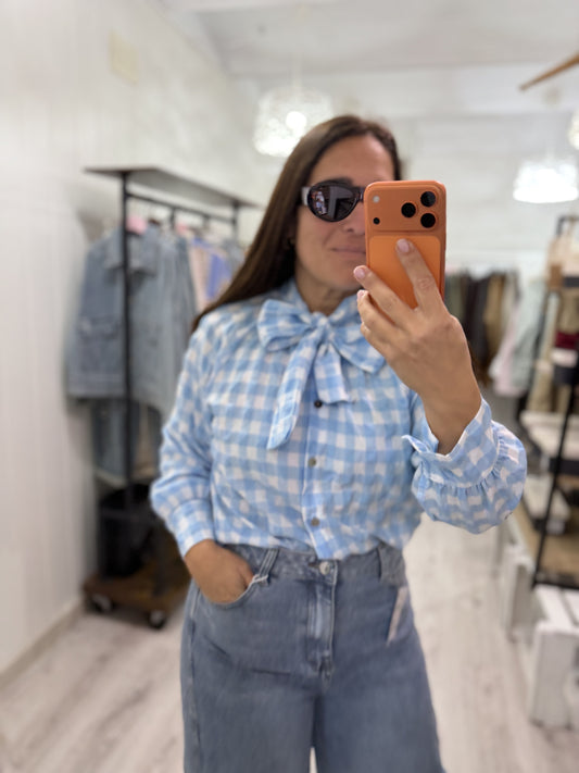 Camisa Vichy lazo cielo