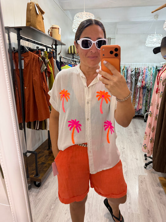 Camisa bordados palmeras