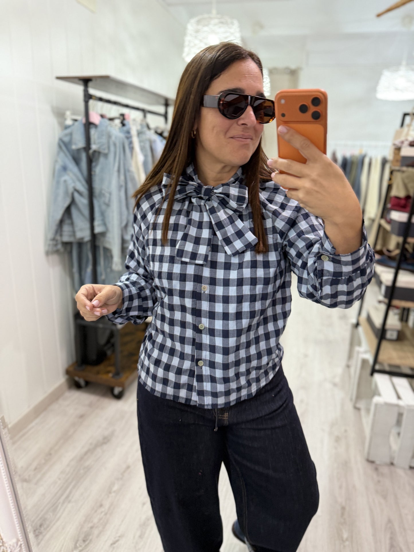 Camisa Vichy lazo marino