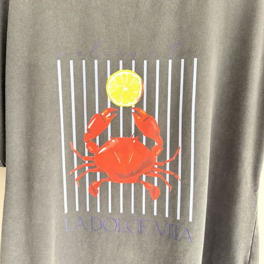 Camiseta Cangrejo Dolce Vita negro lavado