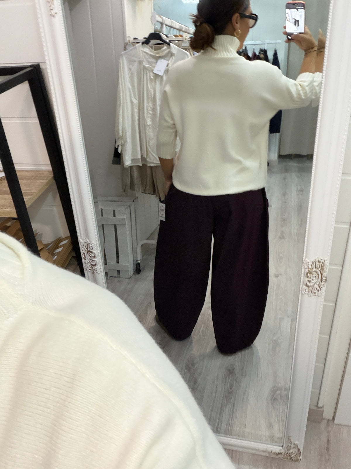 Pantalón Ane algodón berenjena