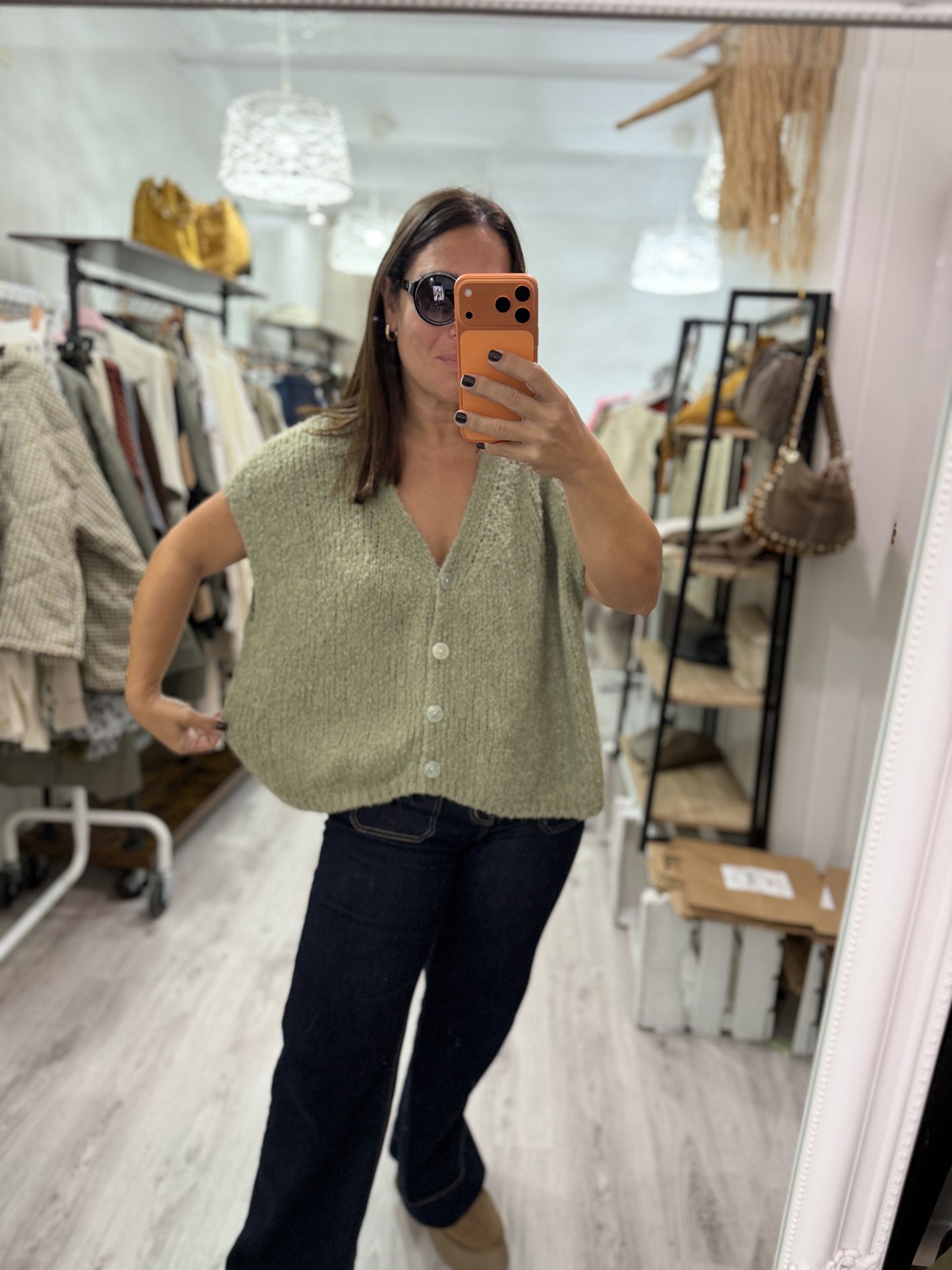 Chaleco borreguito verde