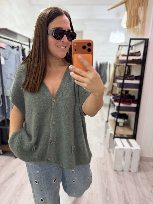 Chaleco Lacitos oversize verde