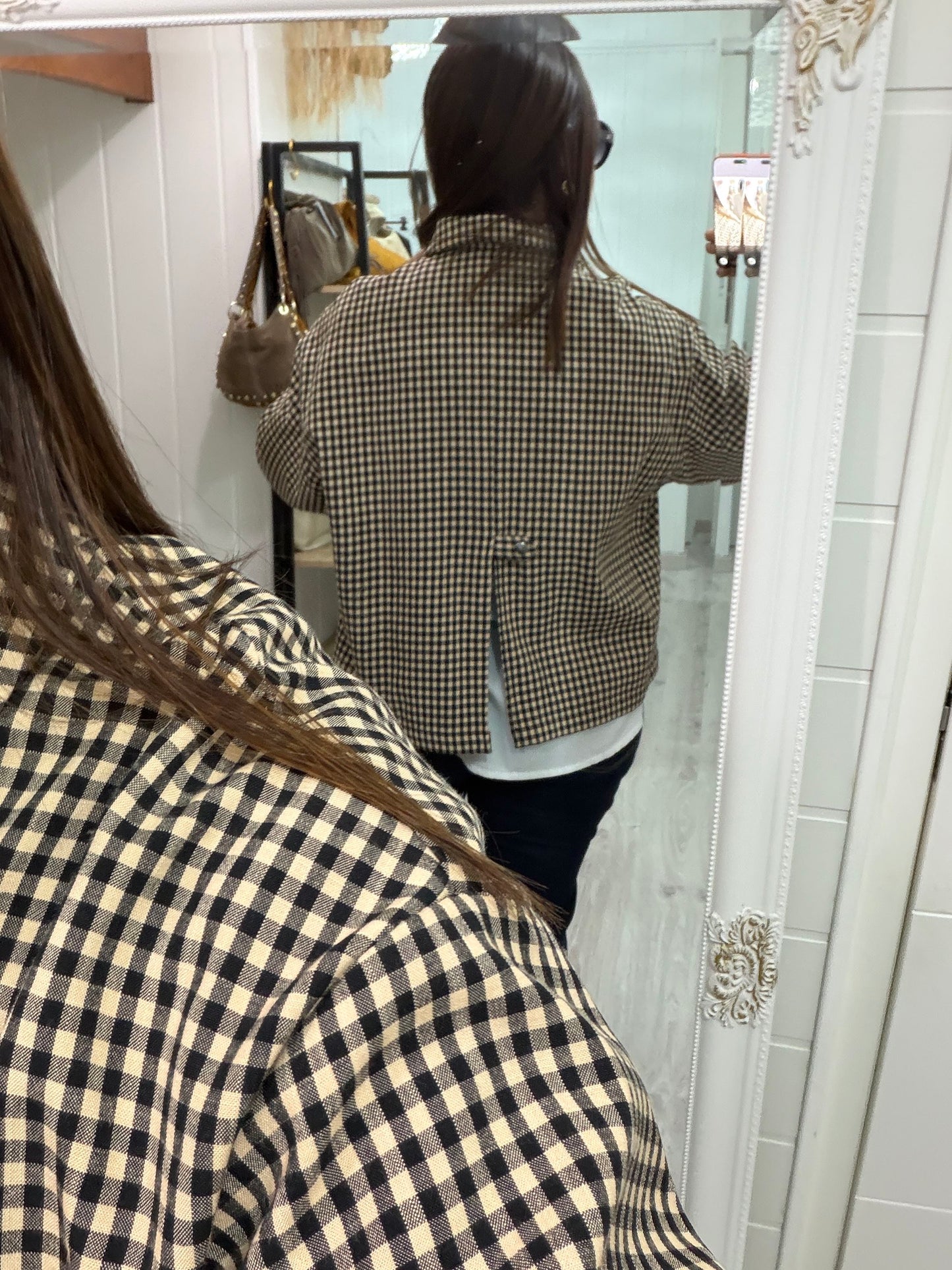 Chaqueta Kobe vichy negro