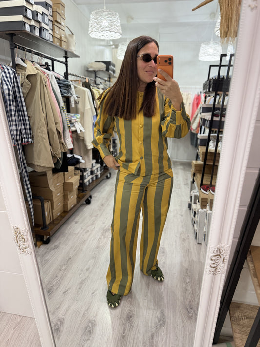 Pantalón Leticia kaki y mostaza
