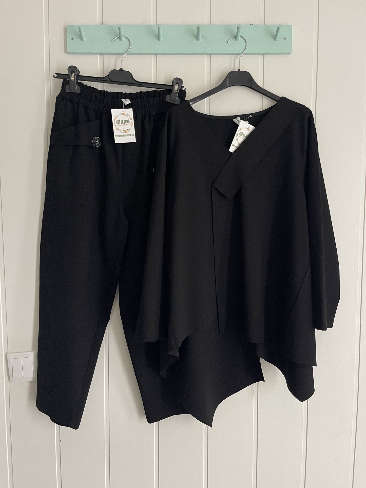 Sudadera Pico oversize punto roma negro