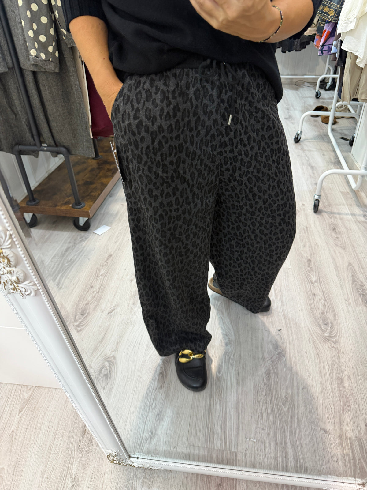 Pantalón Winter barrel animal print marengo