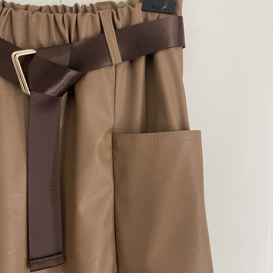 Falda Nagore ecopiel camel