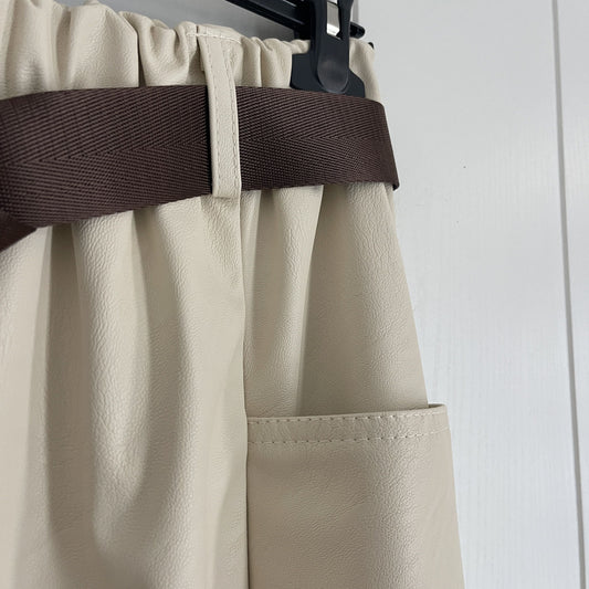 Falda Nagore ecopiel beige