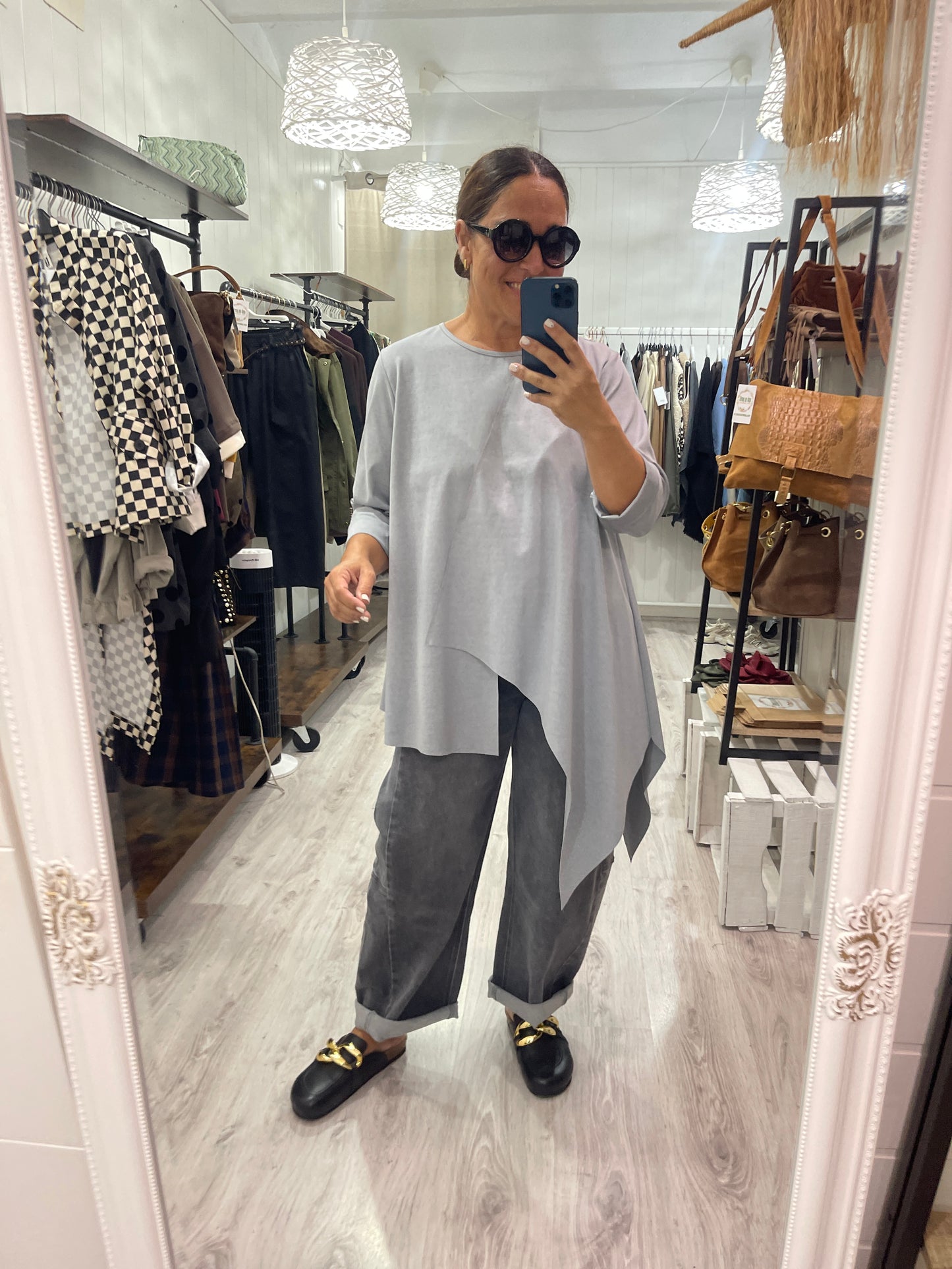 Camiseta Kirei punto roma gris