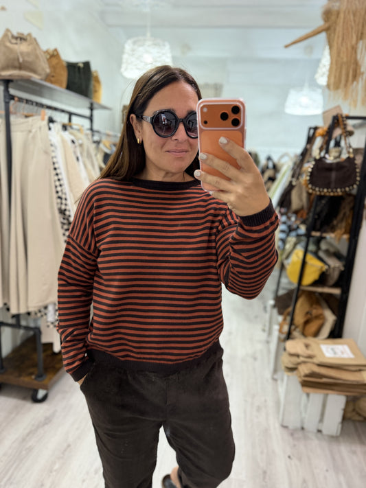 Jersei Biarritz teja y chocolate