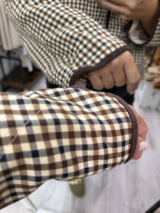 Chaqueta acolchada British negro y chocolate