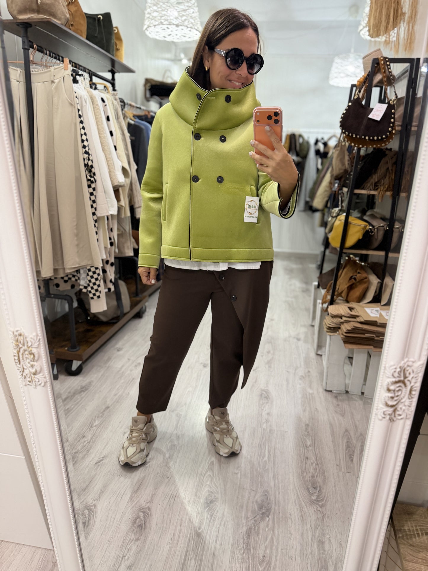 Pantalón Osaka punto roma chocolate