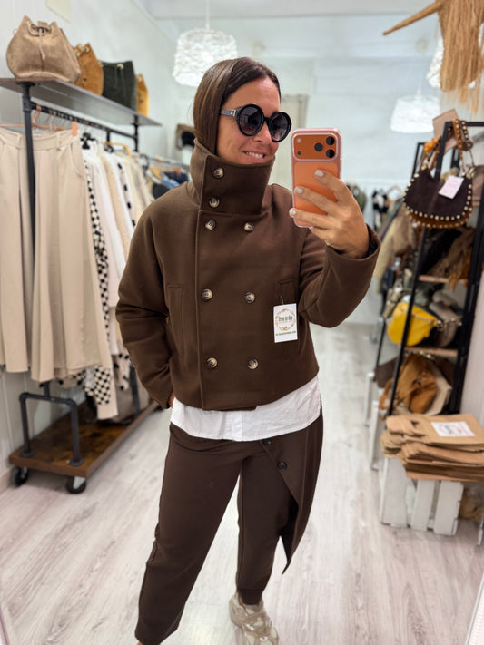 Abrigo Panno chocolate