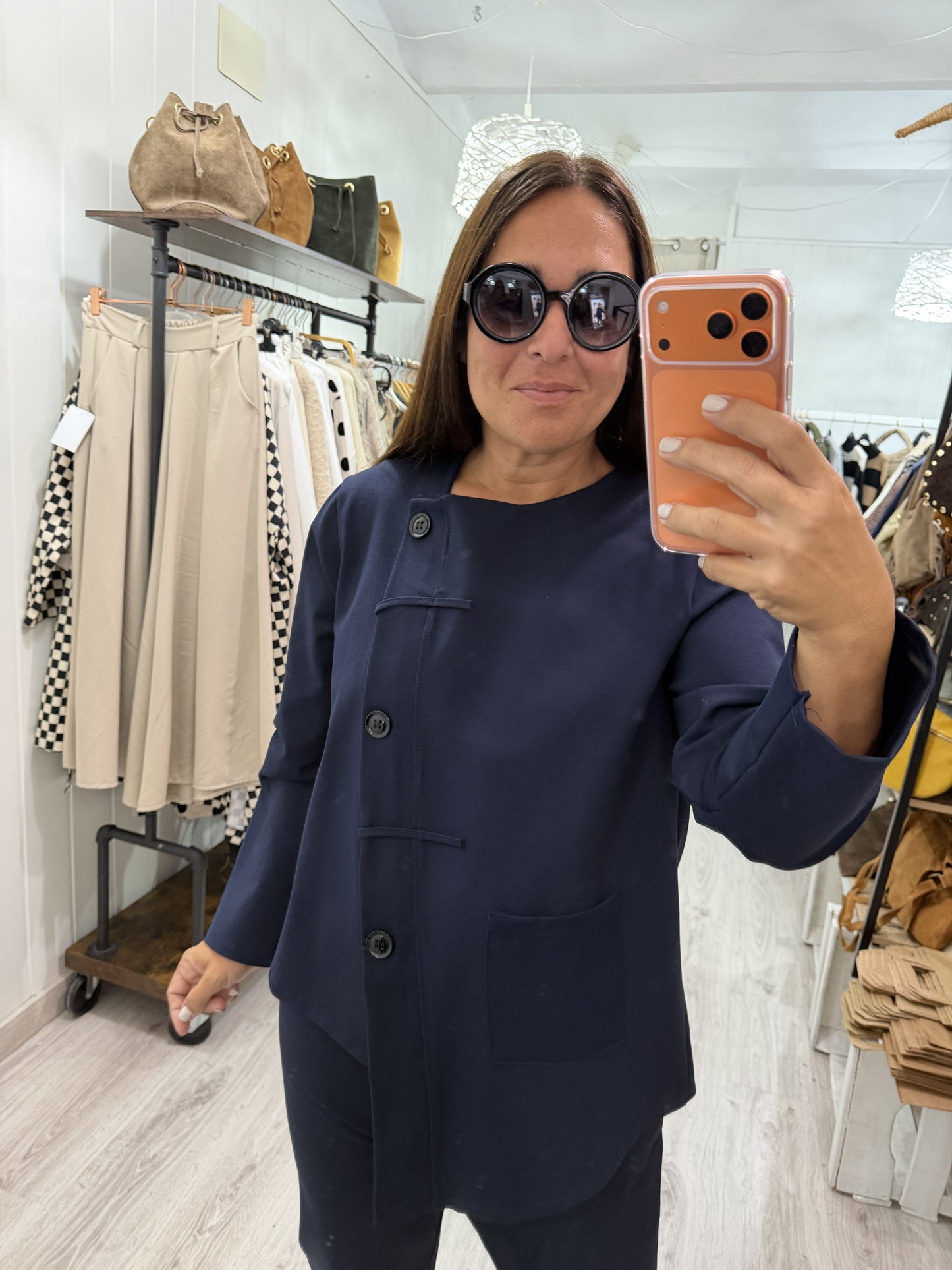 Chaqueta Osaka punto roma marino