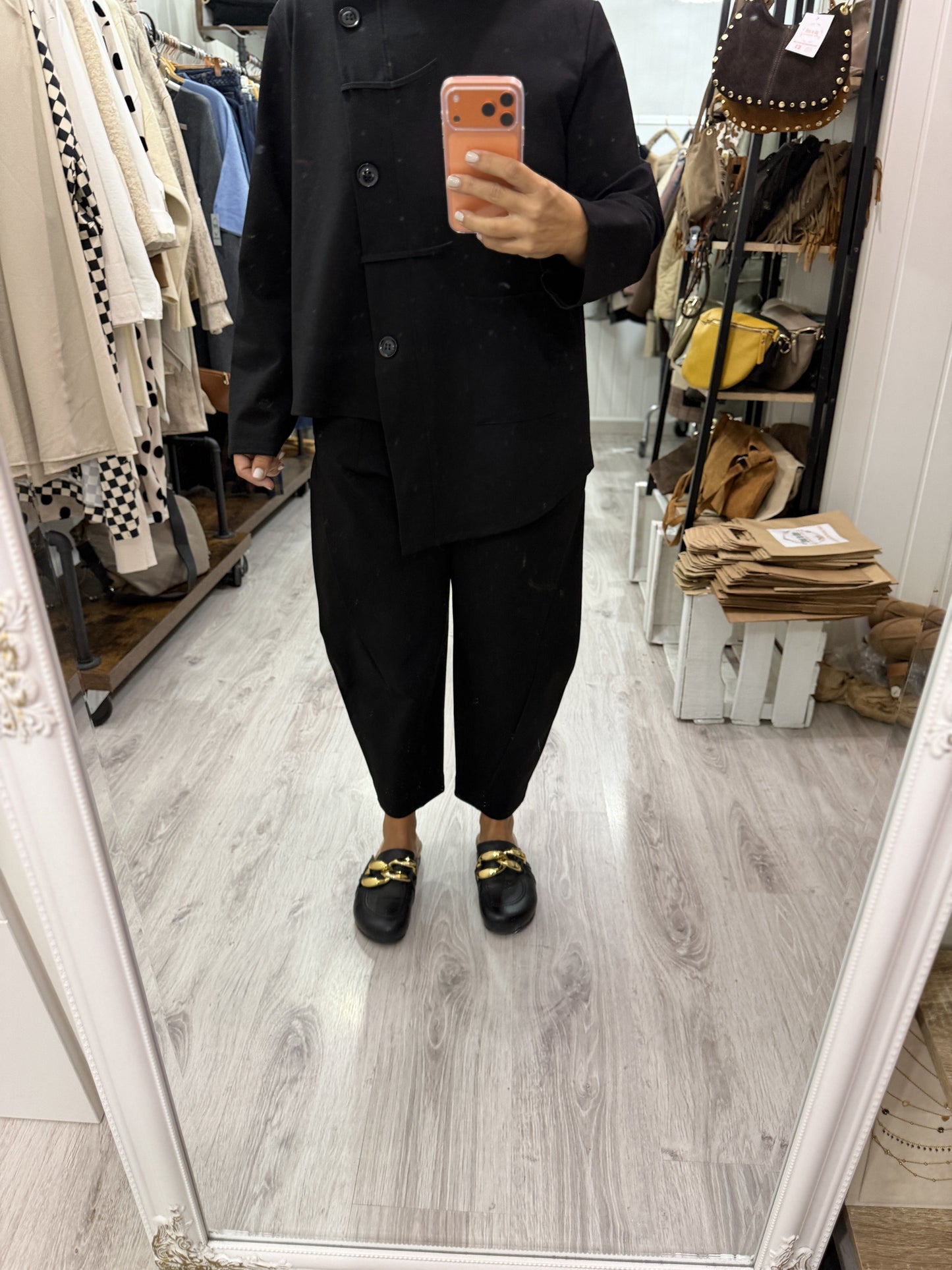 Chaqueta Osaka punto roma negro