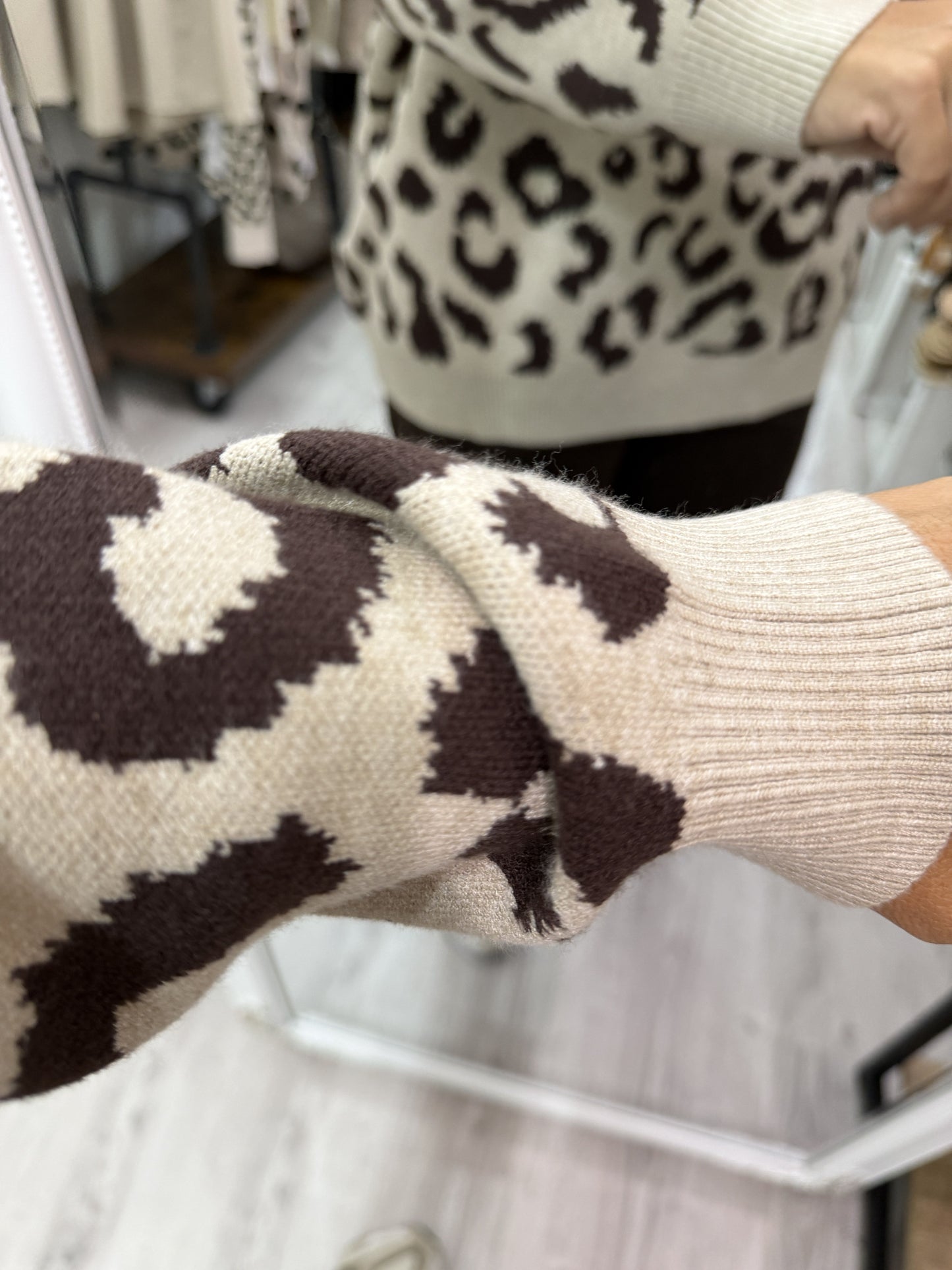 Jersei Animal Print taupe y chocolate