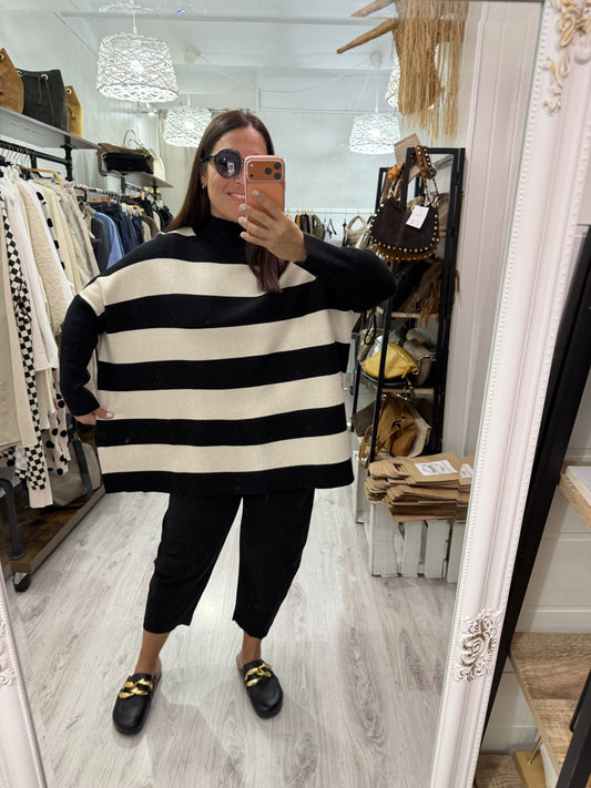 Jersei Rayas oversize beige