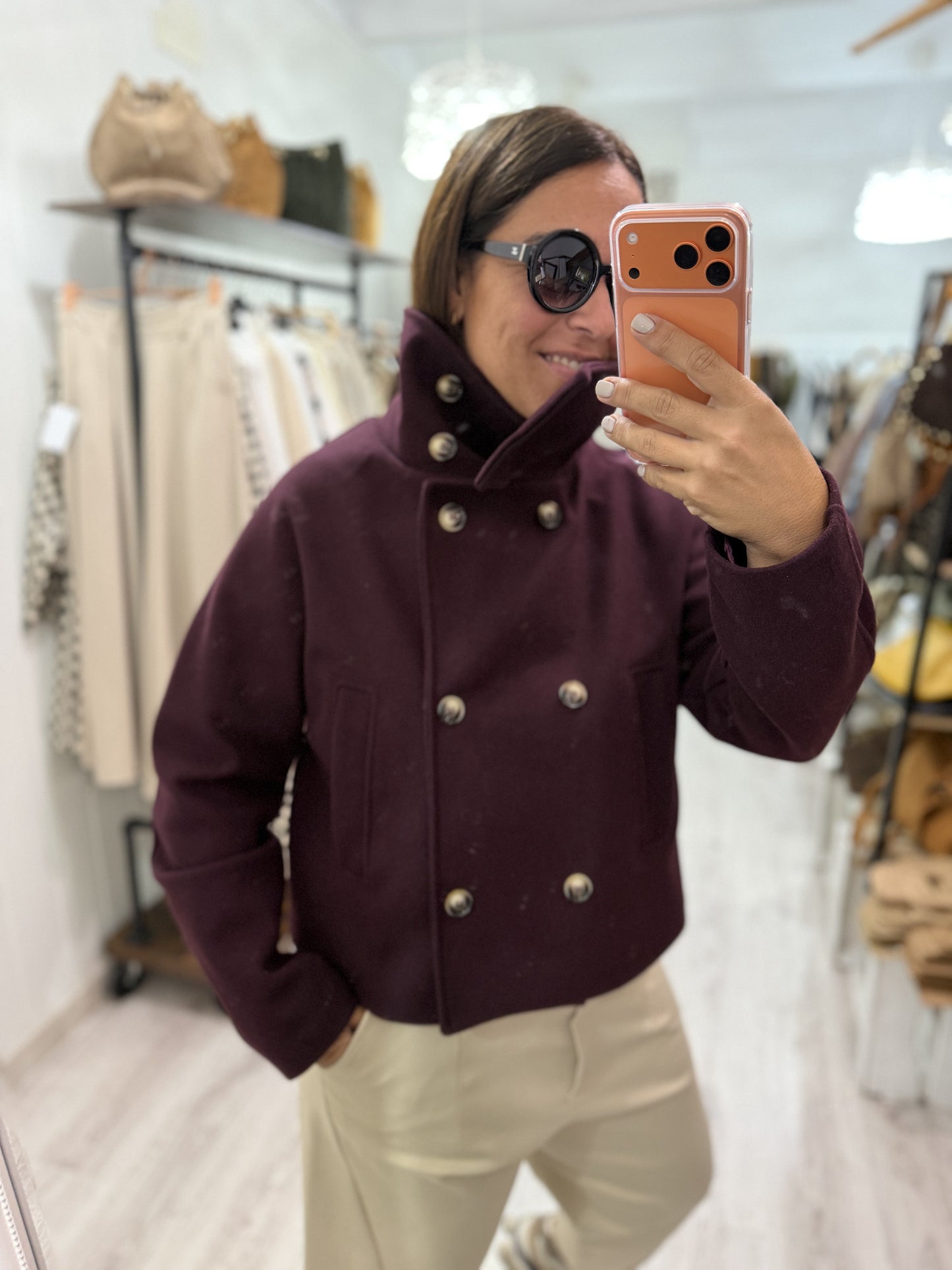 Abrigo Panno berenjena