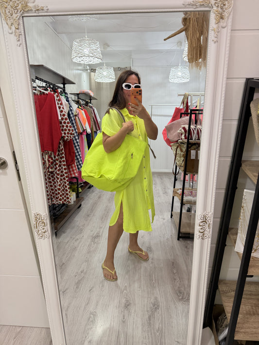 Vestido Bambula Fluor amarillo