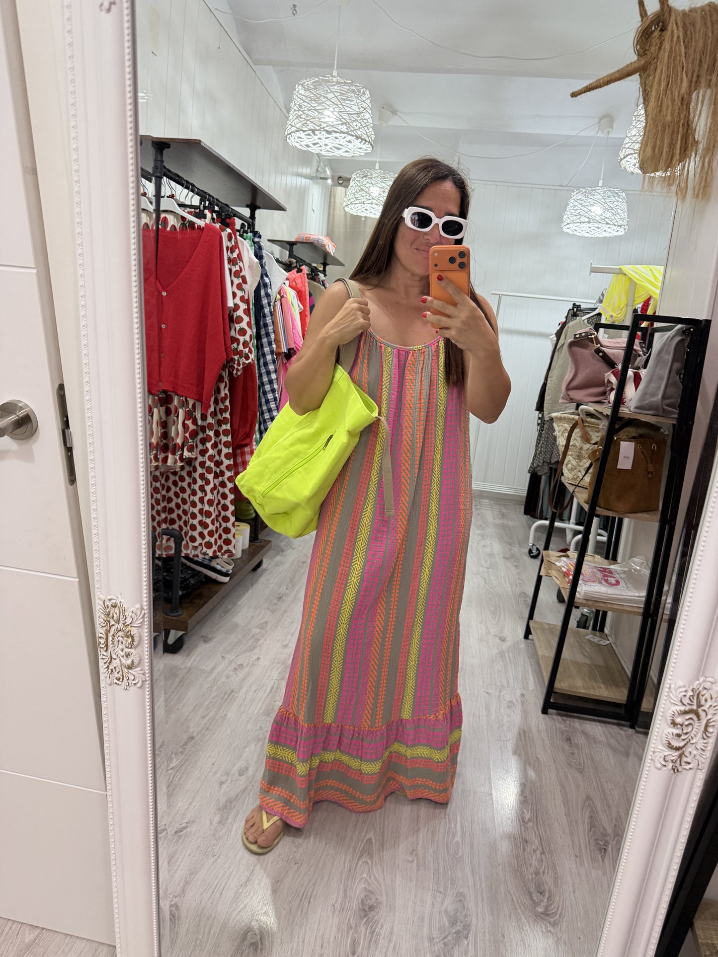 Vestido Azteca fluor taupe