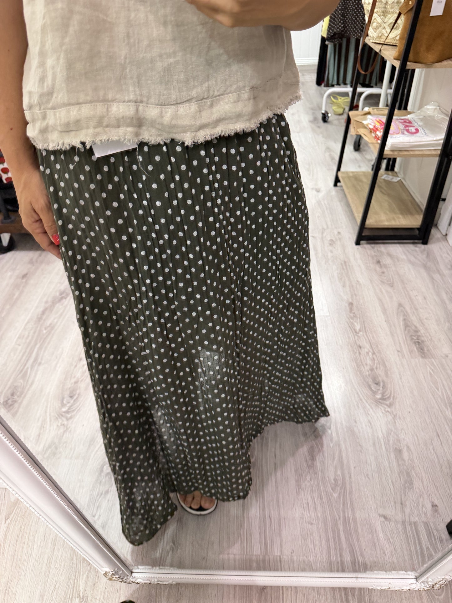 Falda Topos Gasa kaki