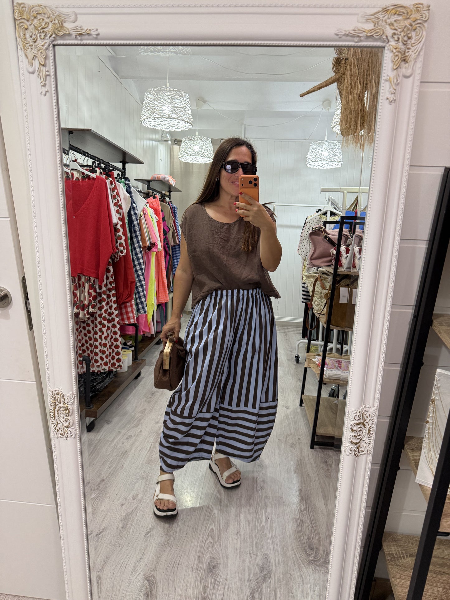 Blusa Kaita lino chocolate