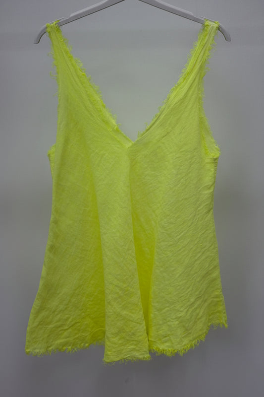 Top lino amarillo fluor