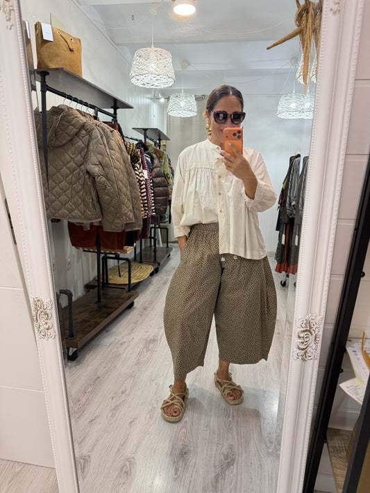 Pantalón Flor de Sakura taupe • PREVENTA