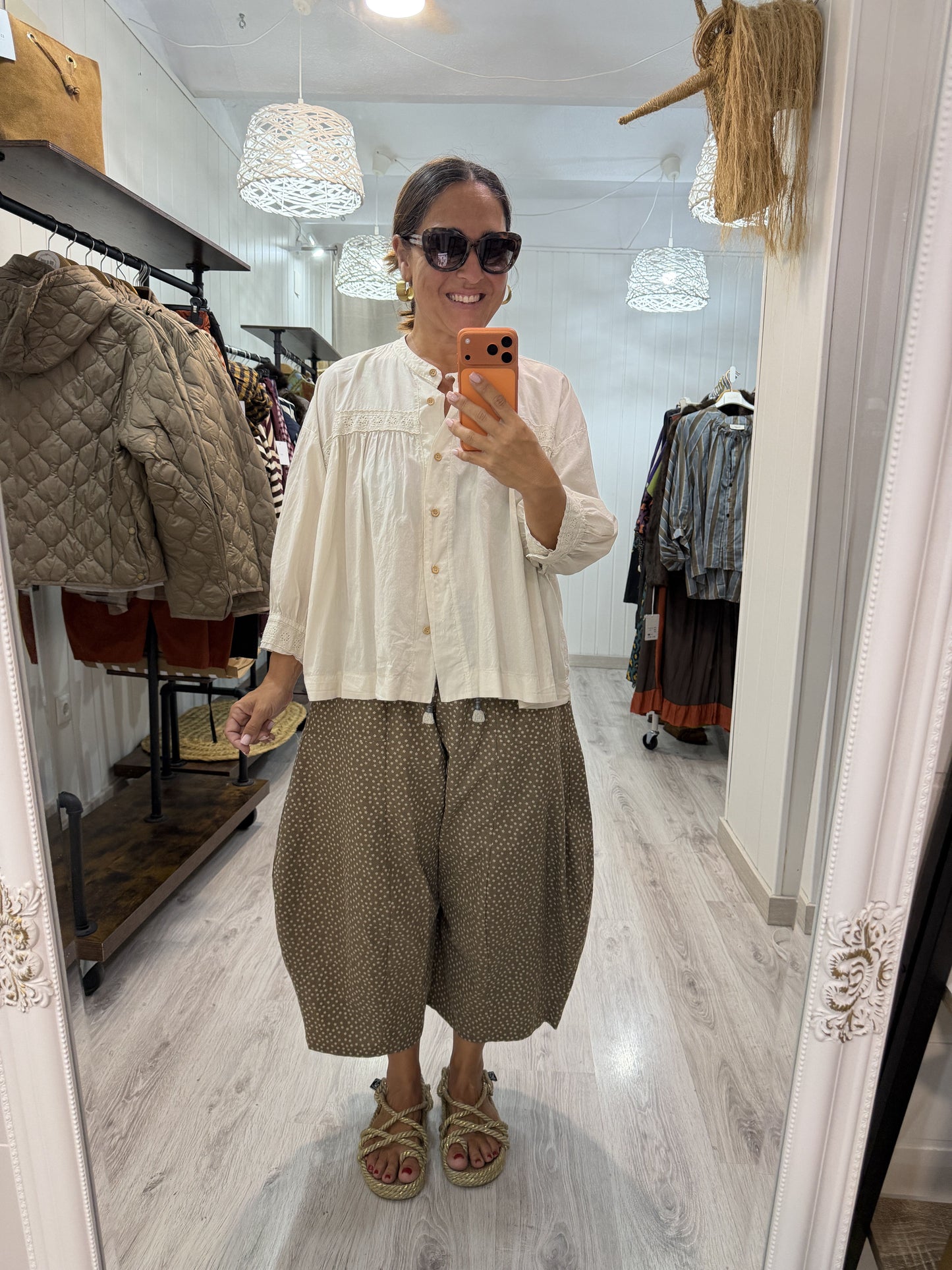Pantalón Flor de Sakura taupe • PREVENTA
