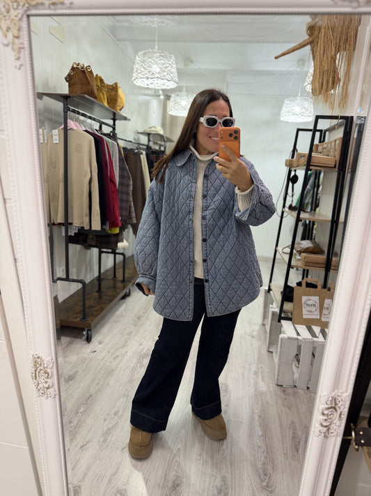 Chaqueta acolchada jeans oversize