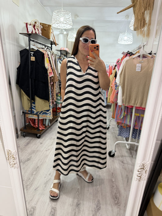 Vestido Copacabana blanco y negro