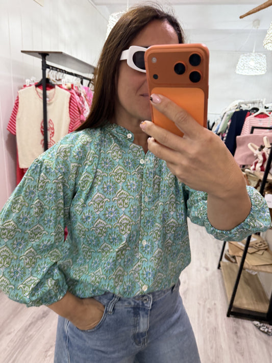 Camisa India turquesas