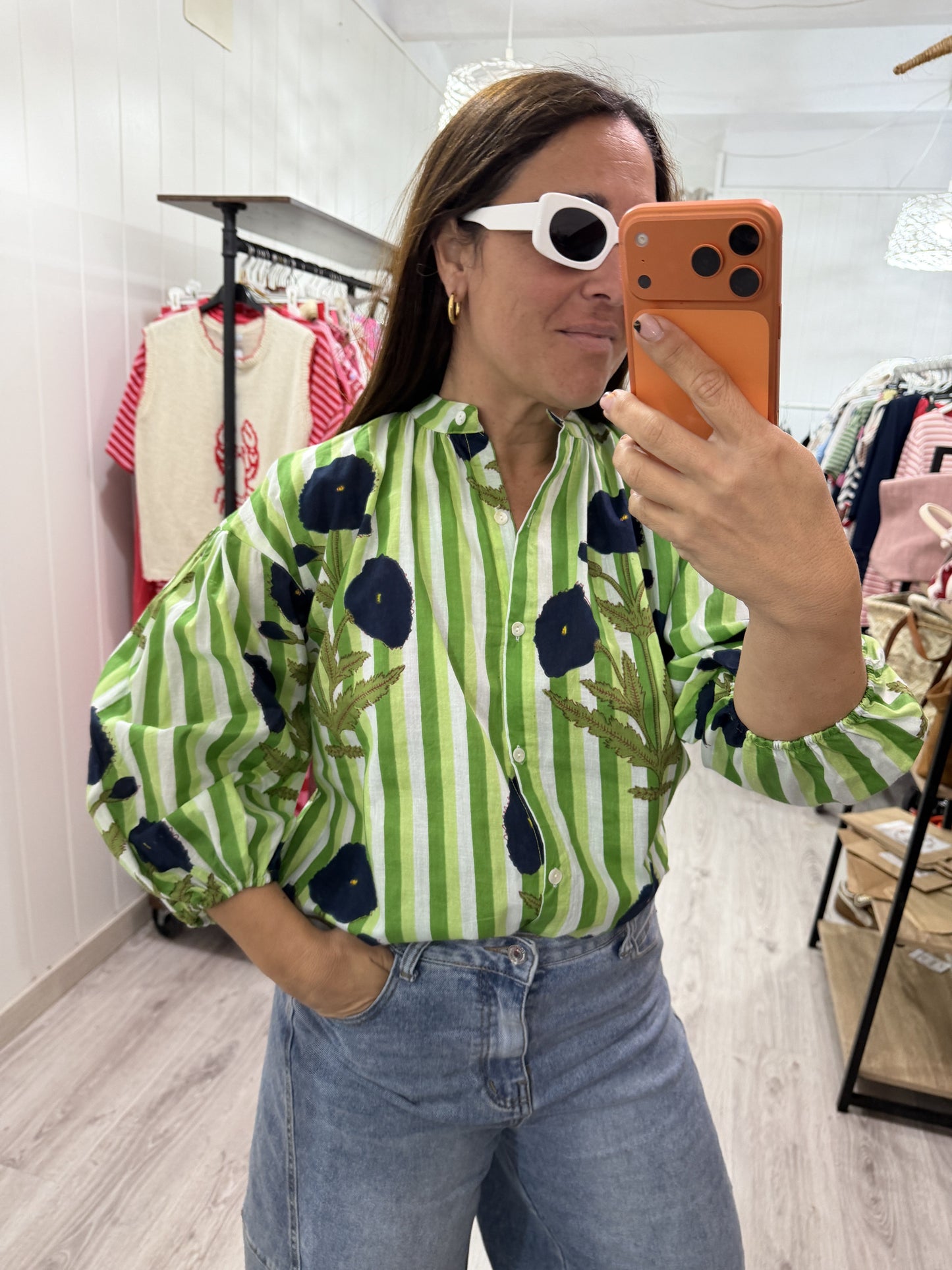 Camisa India Verde Camelias