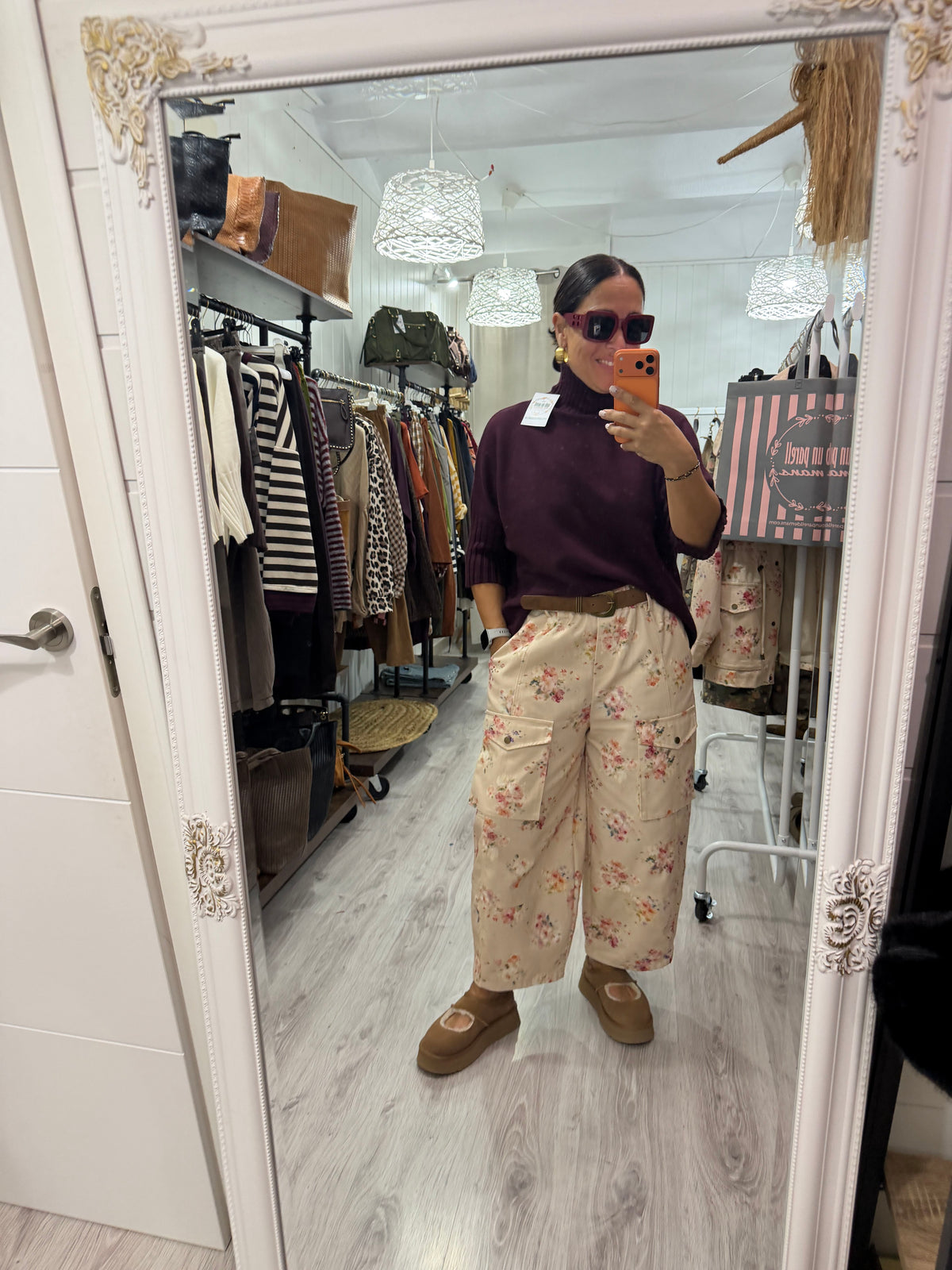 Pantalón cargo floral