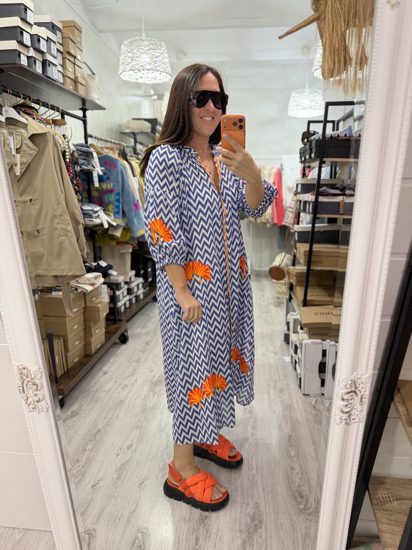 Vestido Jaipur zigzag azul