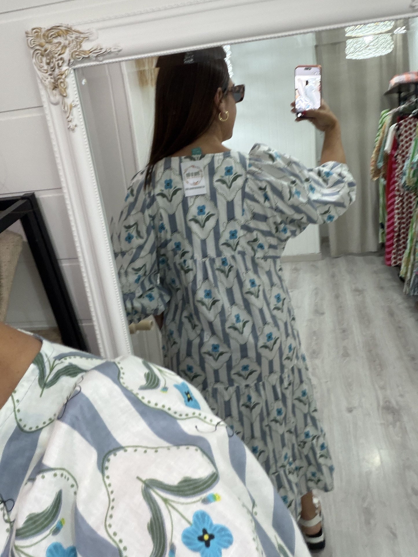 Vestido Salma gris nomeolvides