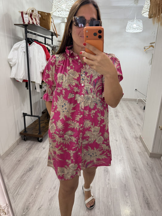 Vestido Sira corto · fucsia