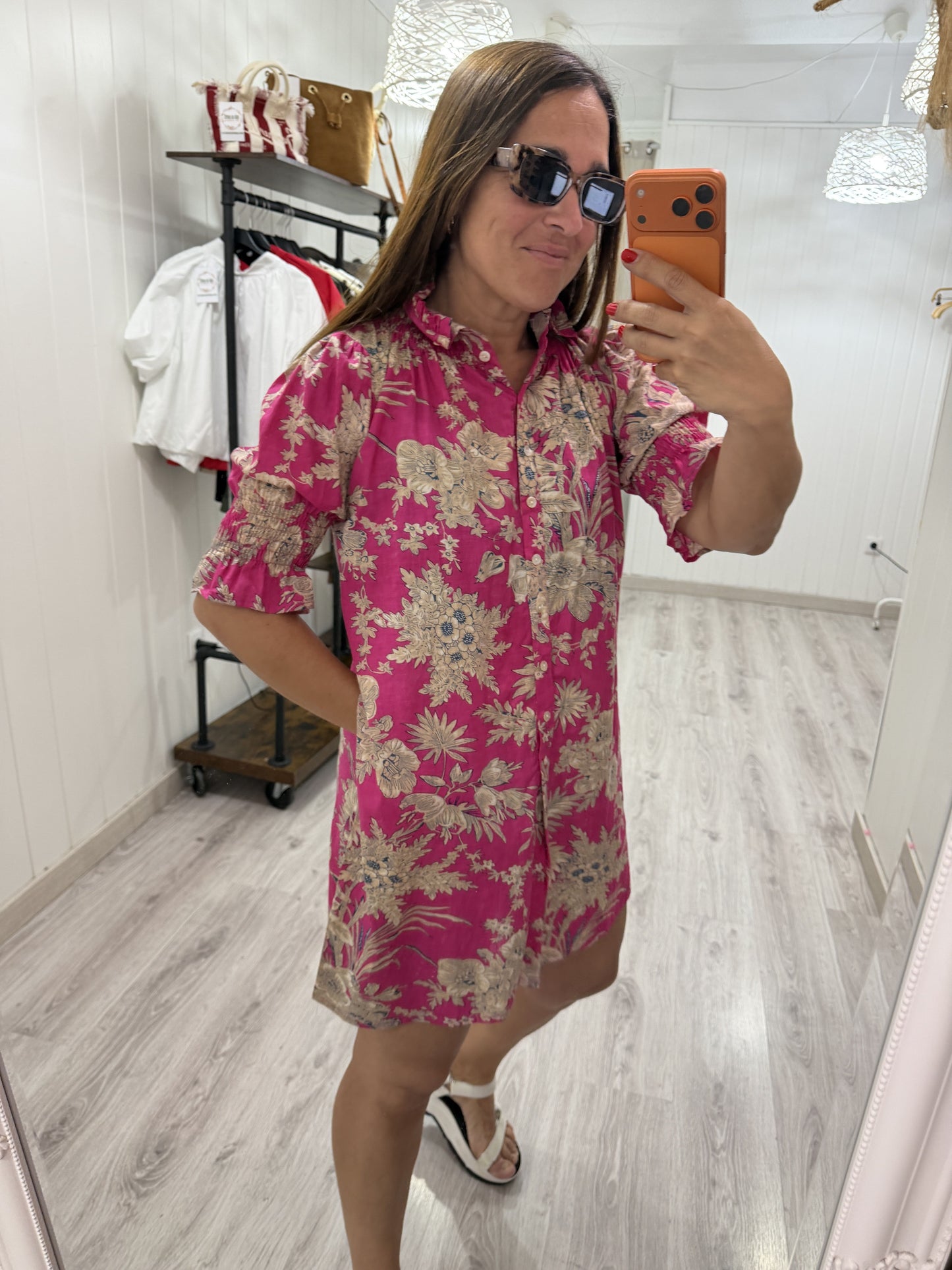 Vestido Sira corto · fucsia