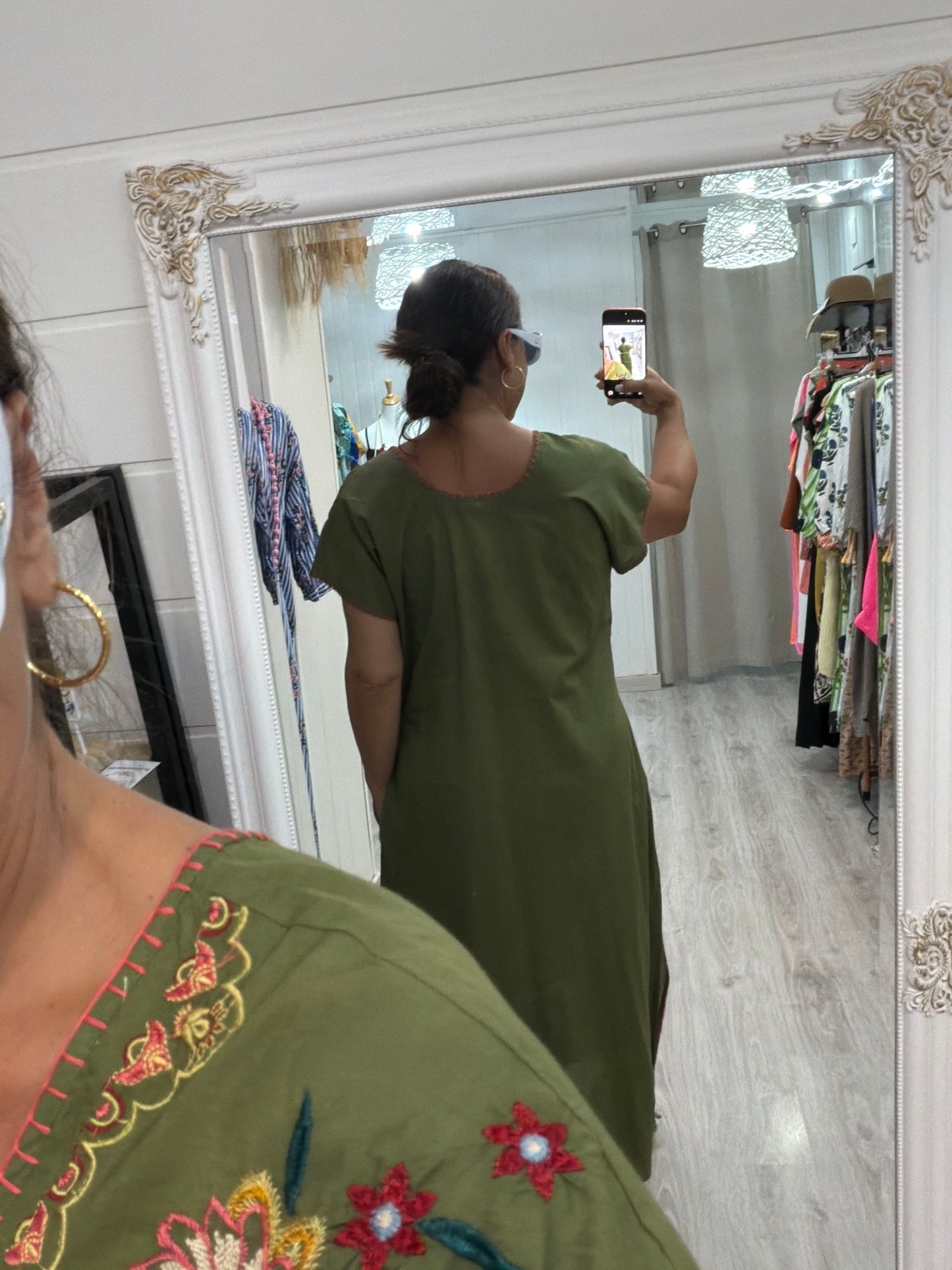 Vestido Mexicano Tijuana largo kaki