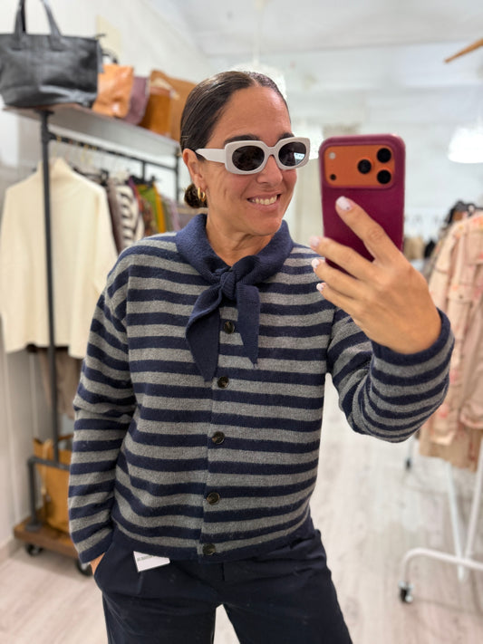 Jersei Chaqueta Marsella marino y gris