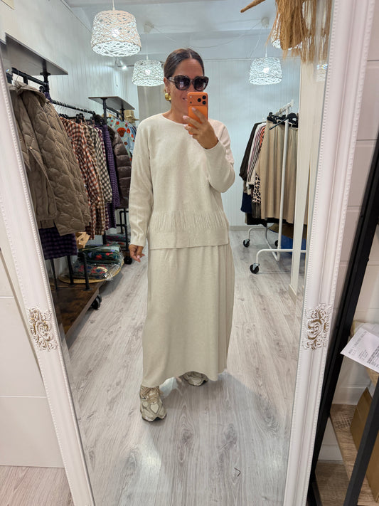 Conjunto Saia Marfil