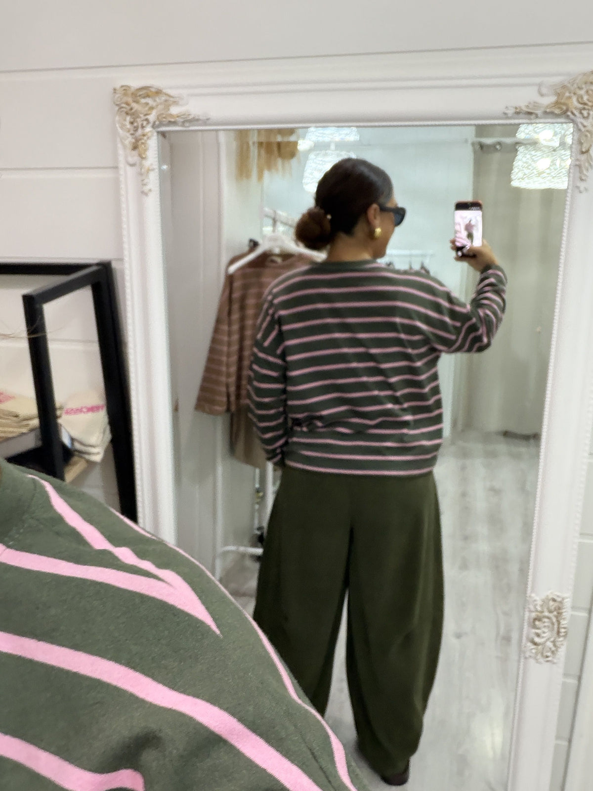 Camiseta Hendaya kaki y rosa