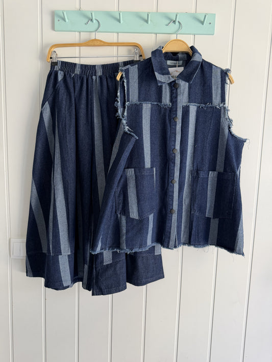 Conjunto Stripes jeans azul