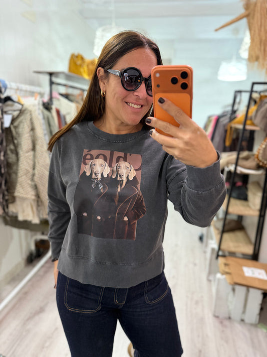 Sudadera Dog Chloe gris