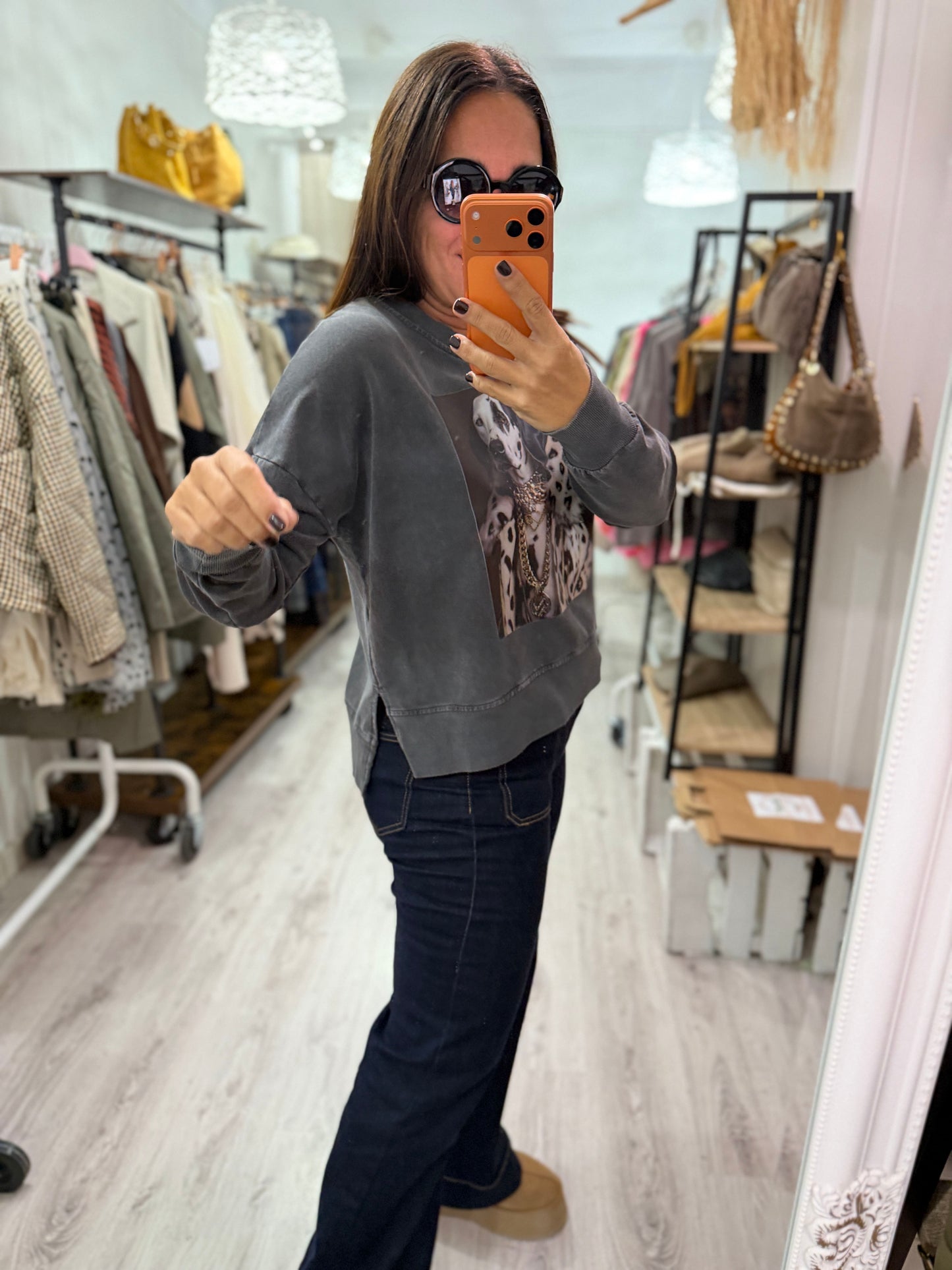 Sudadera Dog Dálmata gris